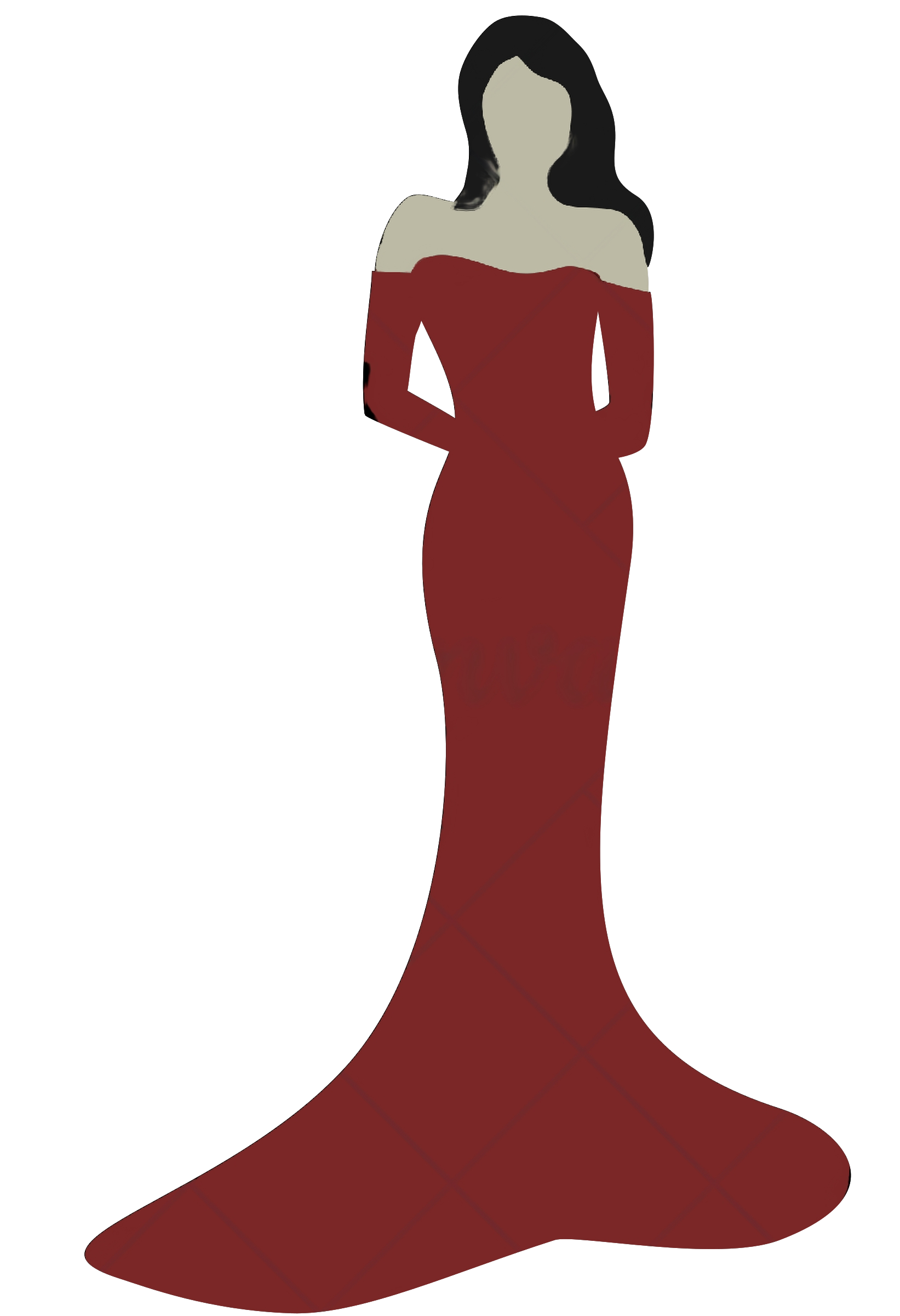 Woman Long Gold Dress